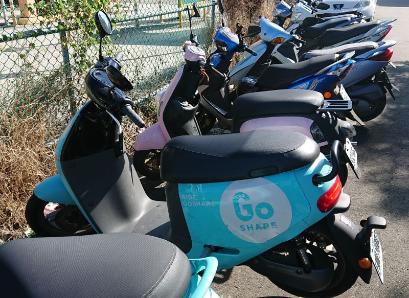 Gogoro is one of the biggest scooter rental companies in Taiwan. 
