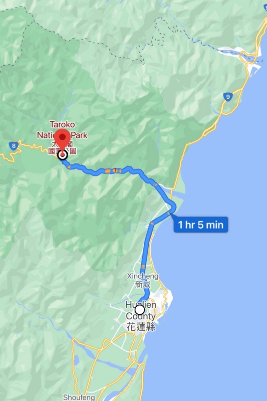 Taroko Gorge is located around 1 hour by car from Hualien City. 