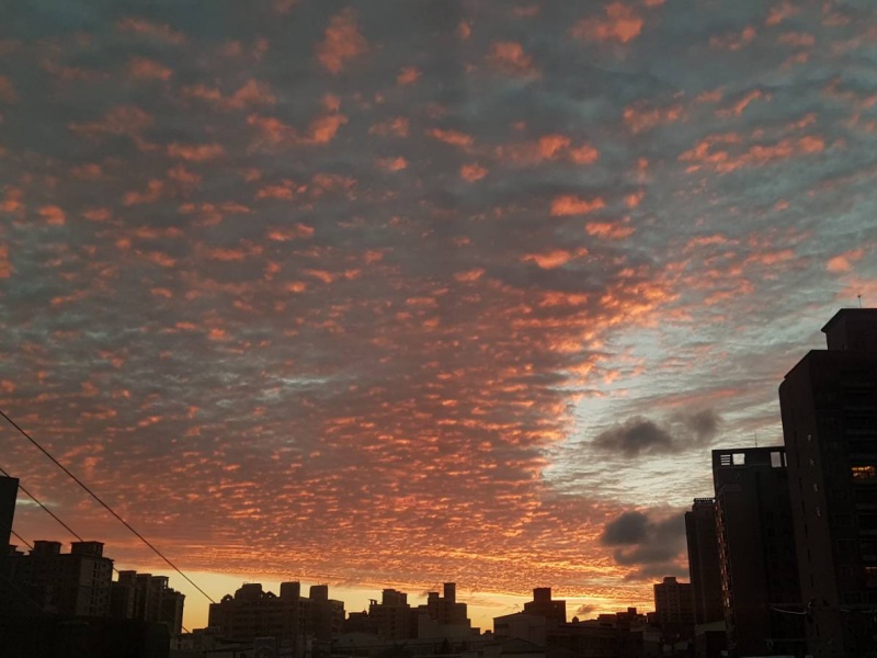 view of a sunset from a hotel window