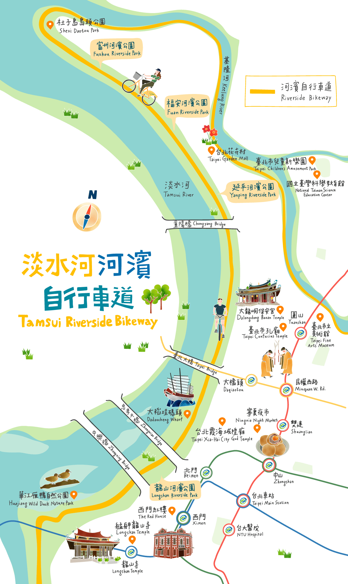 Tamsui Riverside Bikway (Photo・Department of Information and Tourism,Taipei City Government)