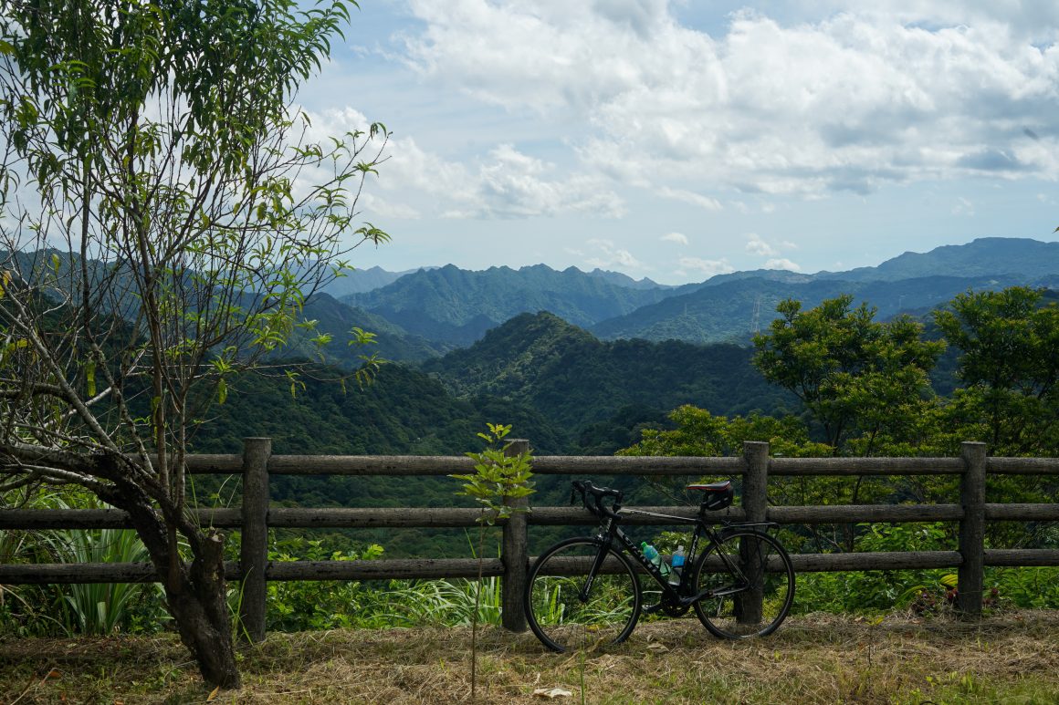 The landscape in New Taipei City's Shiding District with my bike in the foreground.
