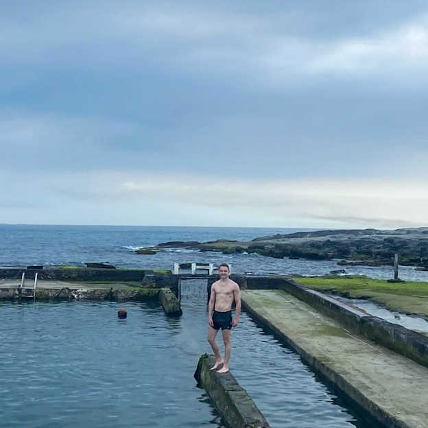 James Ramsey before he started his trip on Heping Island.